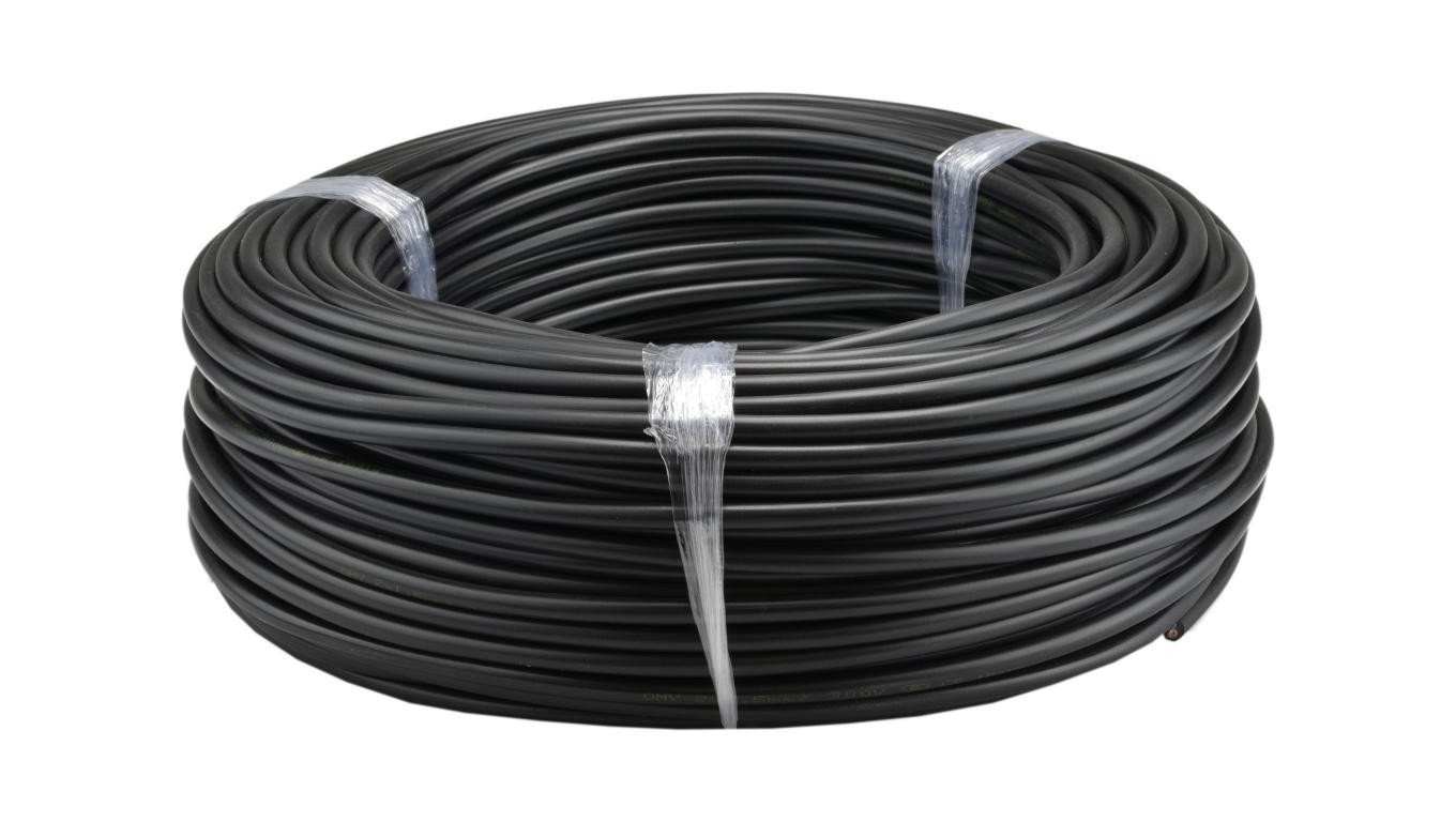 Przewód prądowy H05VV-F / OWY 500V 2x0,75 warsztatowy czarny linka Elektrokabel 50m