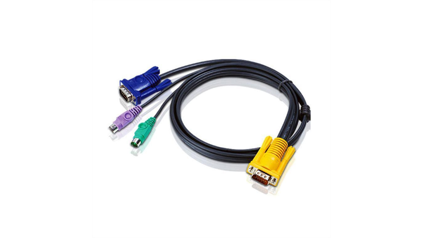 ATEN 2L-5203P Kabel KVM VGA PS/2, czarny, 3 m