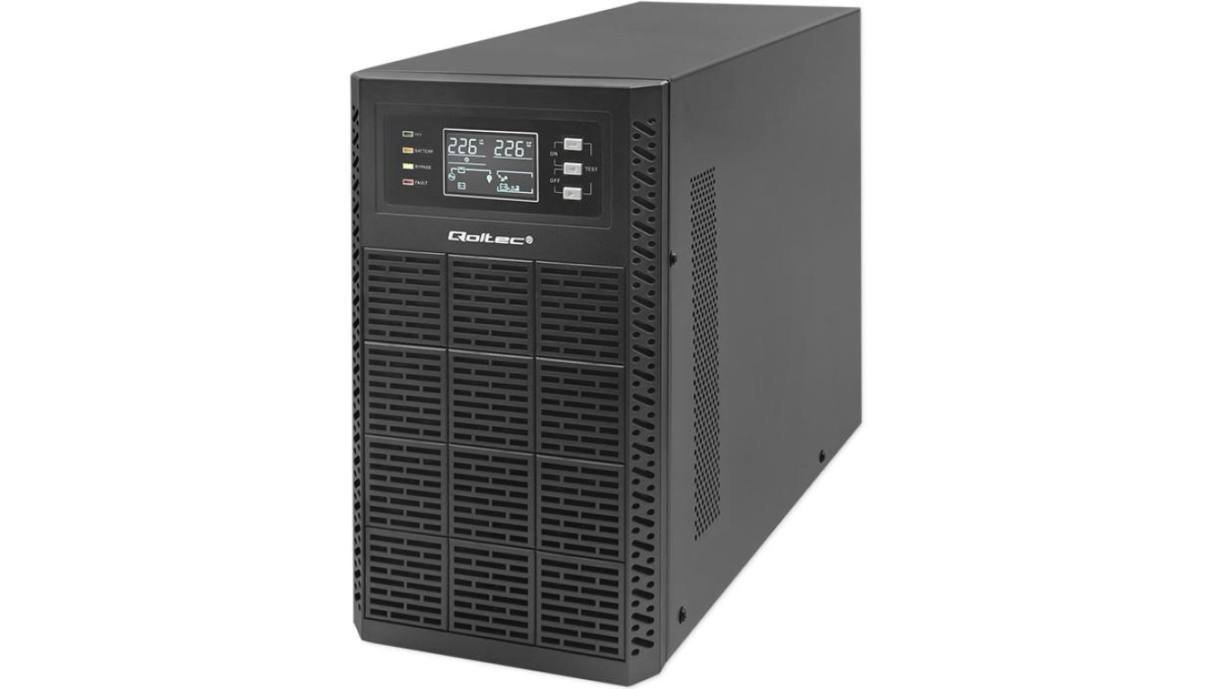Qoltec Zasilacz awaryjny UPS 3kVA 3000W Power Factor 1.0 LCD EPO USB On-line