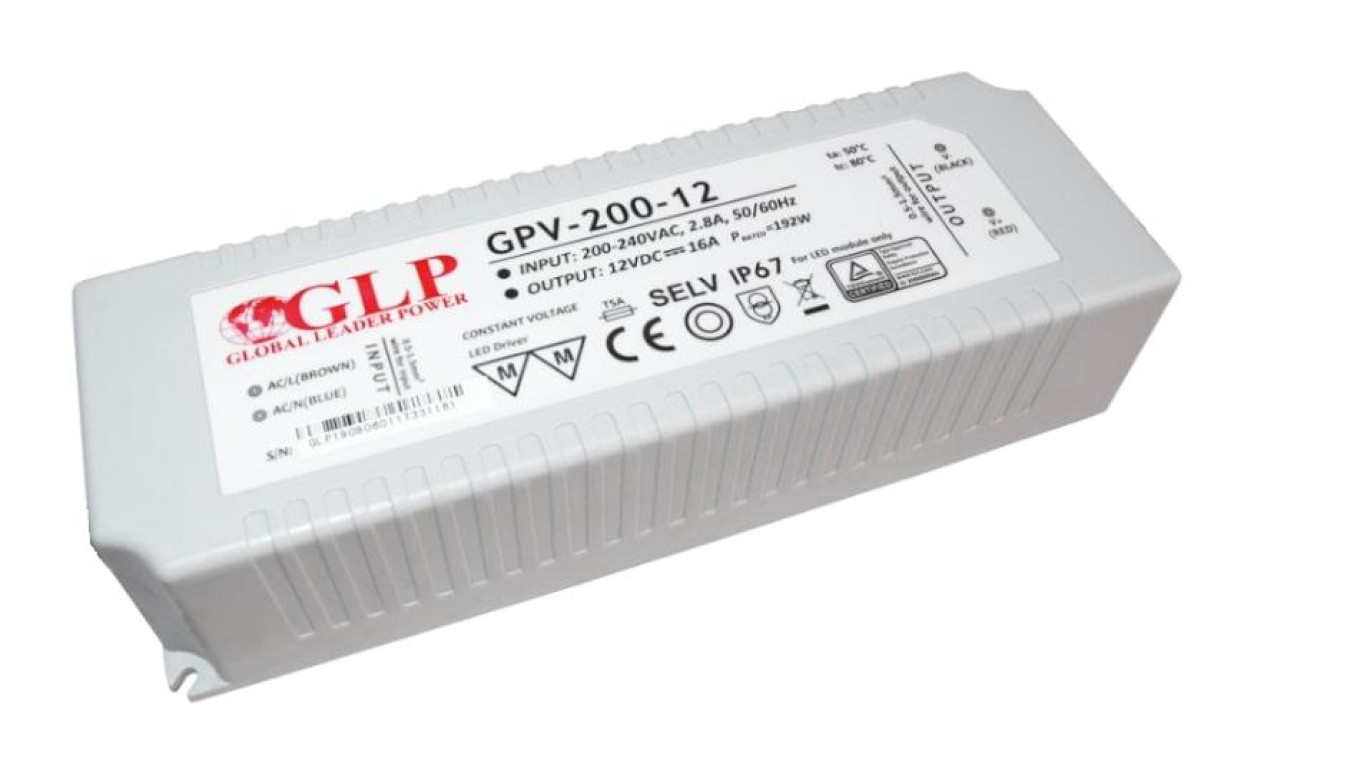Zasilacz LED 200W 12V/16A, IP67 hermetyczny GPV-200-12