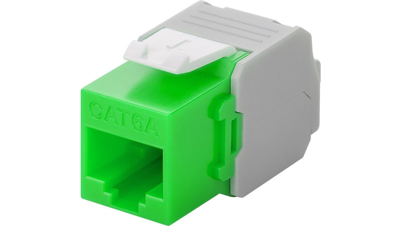 CAT 6A gniazdo Keystone RJ45, UTP, 500 MHz - Wersja kolorystyczna Zielony
