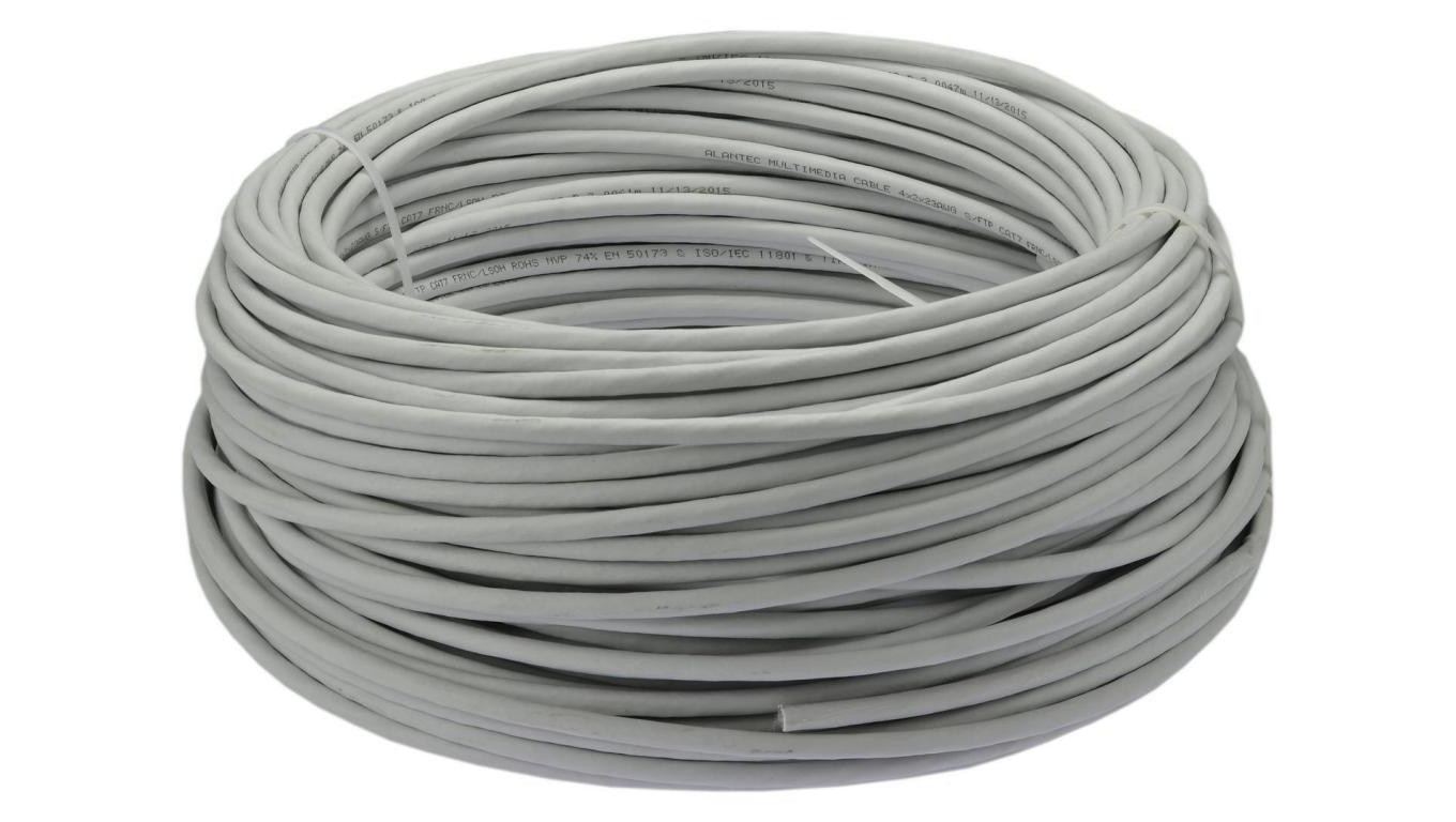 Kabel FTP kat.7 S/FTP 4x2x0,57 B2ca jasnoszary LSOH Alantec 100m
