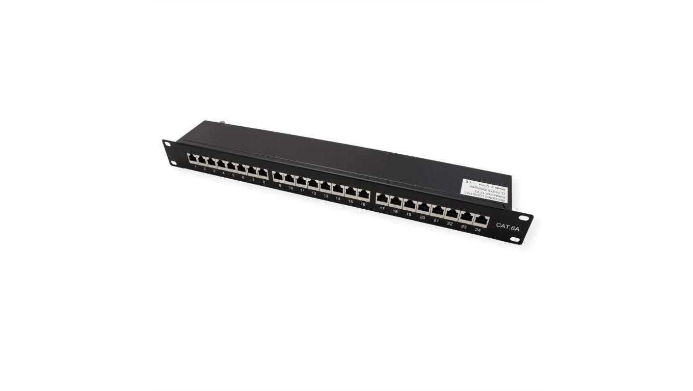 VALUE Patch panel kat. 6A (klasa EA) 19, 24 P, ekranowany, czarny