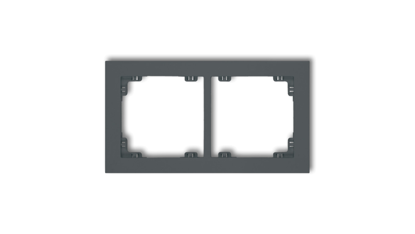 DECO Ramka uniwersalna podwójna z tworzywa grafitowy mat 28DR-2