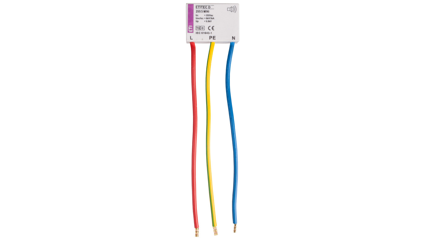 Ogranicznik przepięć typ T3 (D) ETITEC D 255/3 MINI do puszki instalacyjnej 002441632