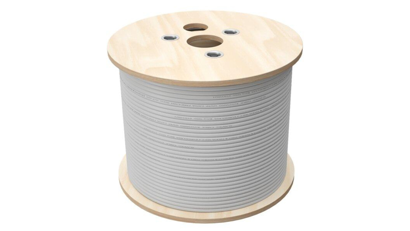 Kabel U/UTP kat.5e, teleinformatyczny, LSOH, B2ca FireHardy 4x2x24 AWG, 1Gb/s, 250 MHz, gw. 25 lat, INTERTEK ETL, szary, 500m