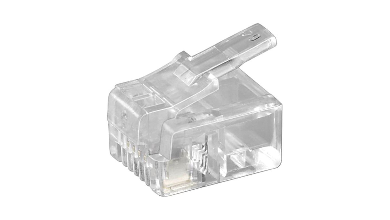 Wtyk Western RJ11 do kabla okrągłego, 4-pinowy - Połączenie typu Wtyk RJ11/RJ14 (6P4C)