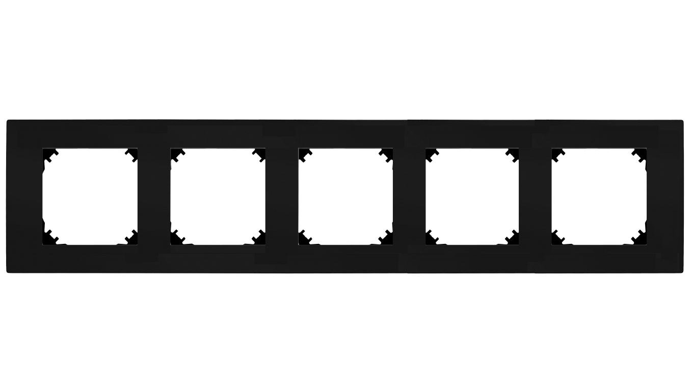 VESTRA ramka pięciokrotna IP20 czarny 3875-09