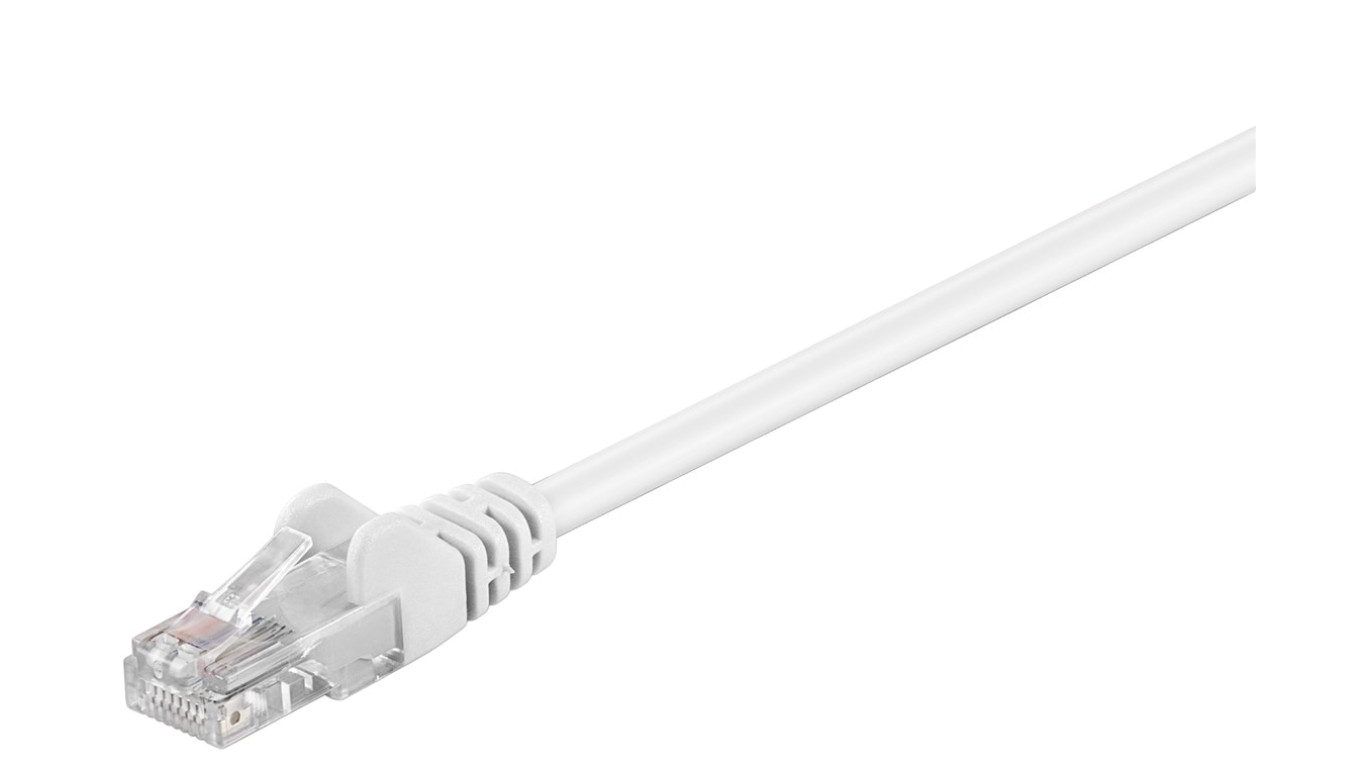 CAT 5e Kabel łączący, U/UTP, biały - Długość kabla 0.25 m