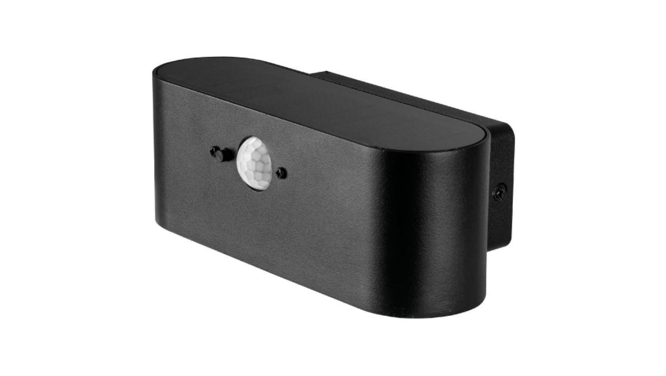 Kinkiet Ogrodowy Solarny LED 2,5W 4000K Lampa Elewacyjna Czarna SOLARIS Kobi