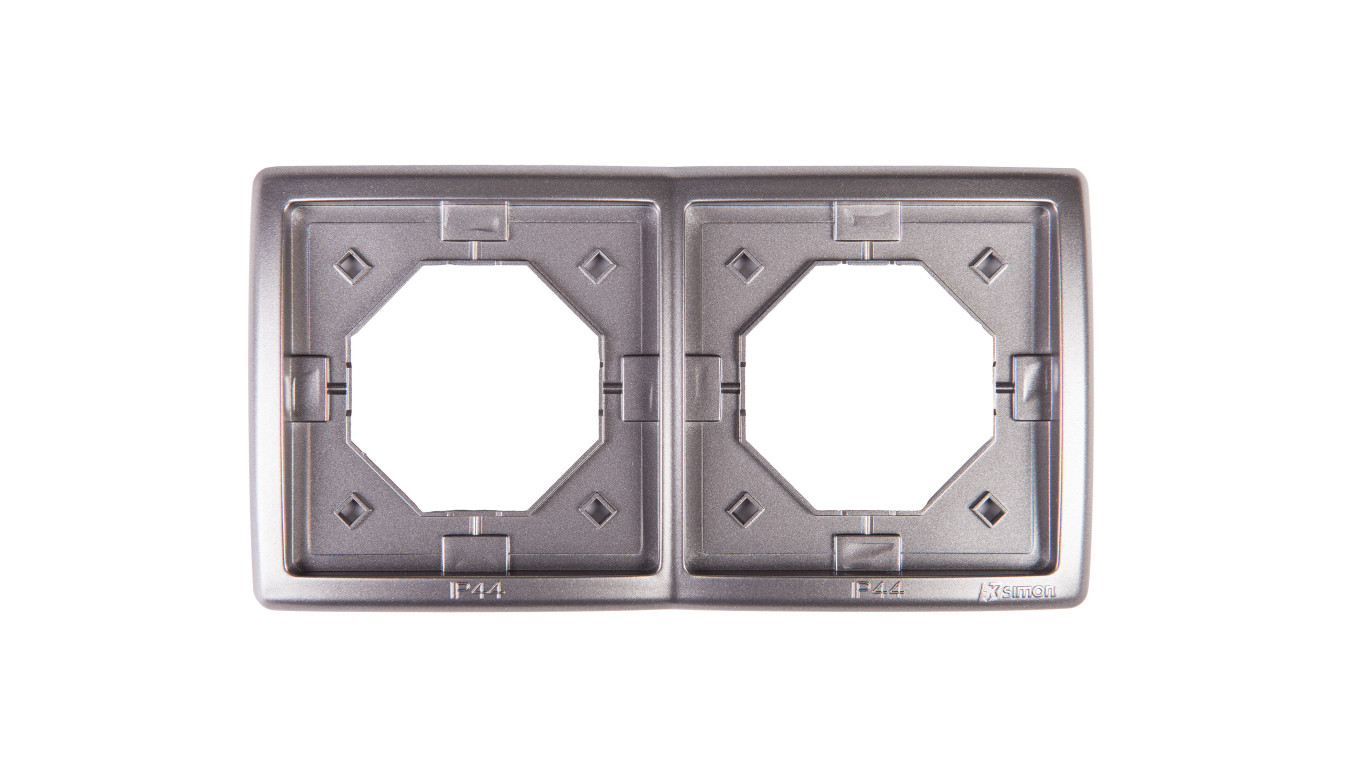 Simon Basic Standard Ramka bryzgoszczelna podwójna z uszczelką IP44 stal inox BMR2B/21