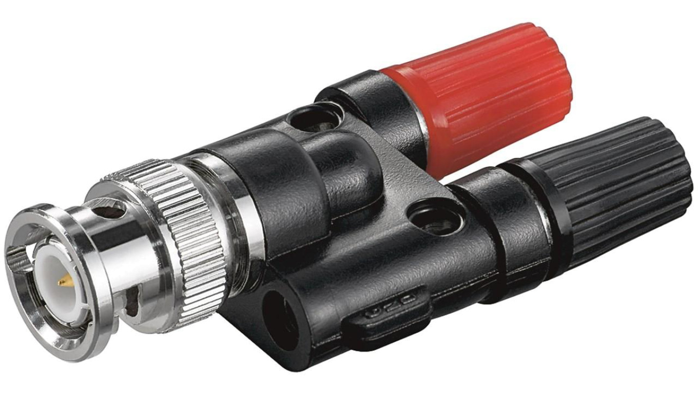 Wtyk BNC 2 gniazda bananowe 4 mm