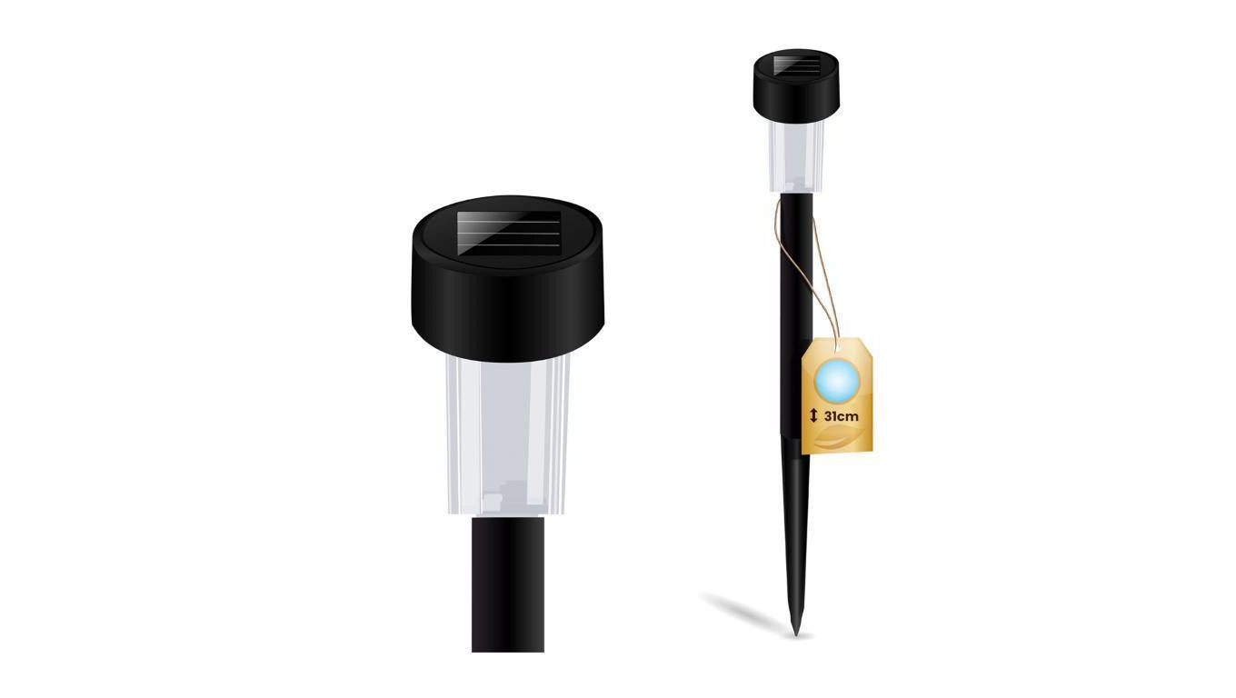 Lampa Ogrodowa LED Solarna Wbijana Czarna 6500K PALIS LUMILED