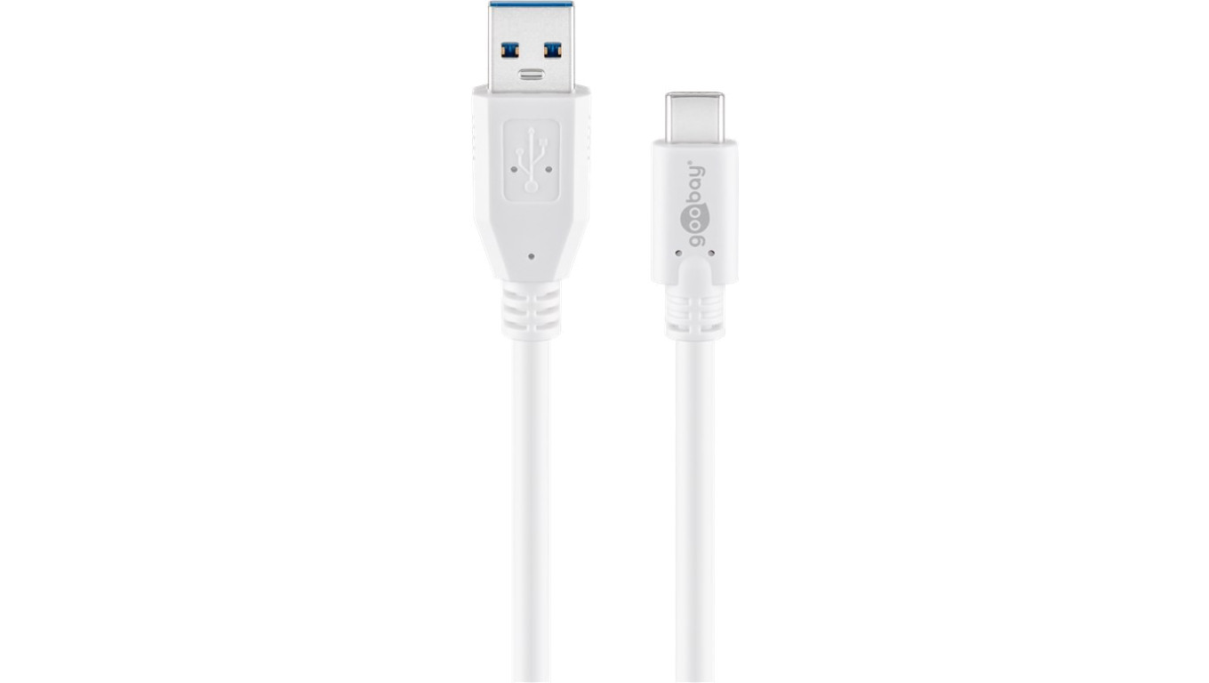 Kabel USB-C™ na USB-A 3.0, biały - Długość kabla 0.5 m