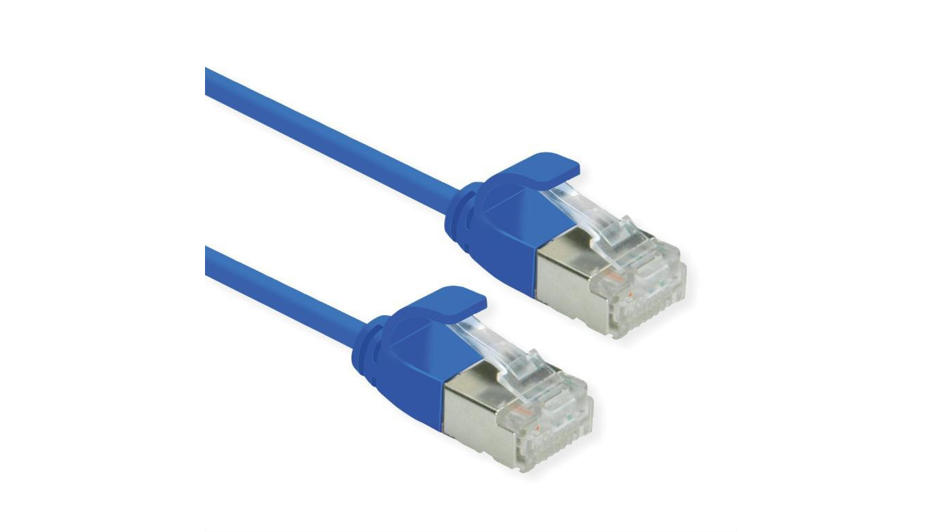 ROLINE F/UTP DataCenter Patch Cord Cat.6A (Class EA), LSOH, bardzo cienki, niebieski, 5 m