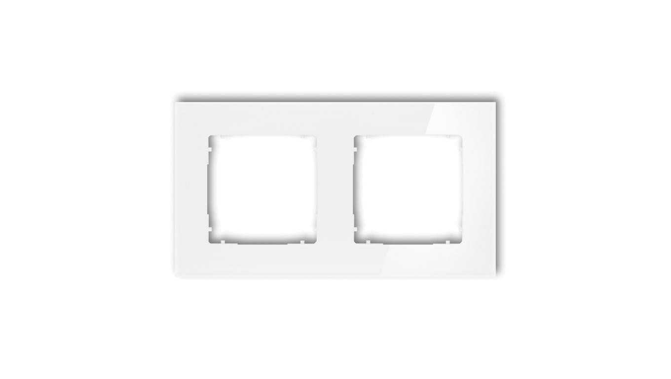 ICON Ramka uniwersalna podwójna kwadratowa - efekt szkła (ramka: biała spód: biały) 0-0-IRSK-2
