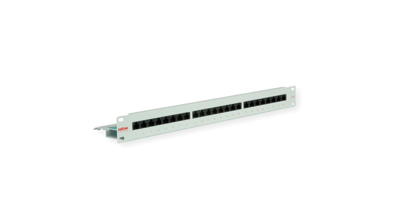 Patch panel ROLINE Cat.6 (Class E) 19, 24 porty, nieekranowany, szary