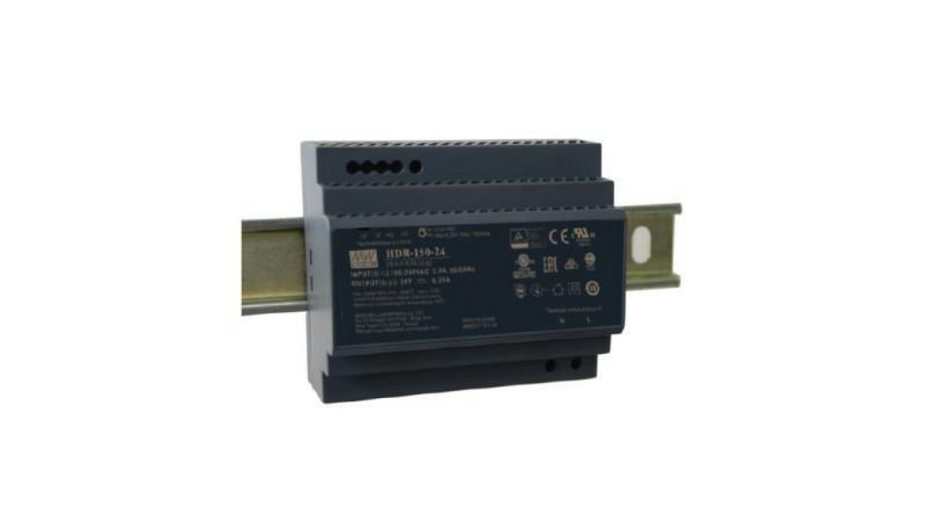 Zasilacz na szynę DIN 150W HDR-150-24 6,25A 24VDC do led Mean Well
