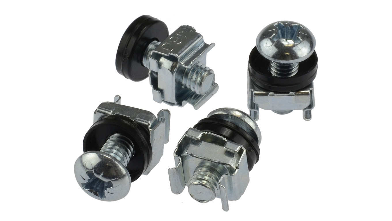 Śruby montażowe M6 do szafy RACK 19 (zestaw) 4szt.