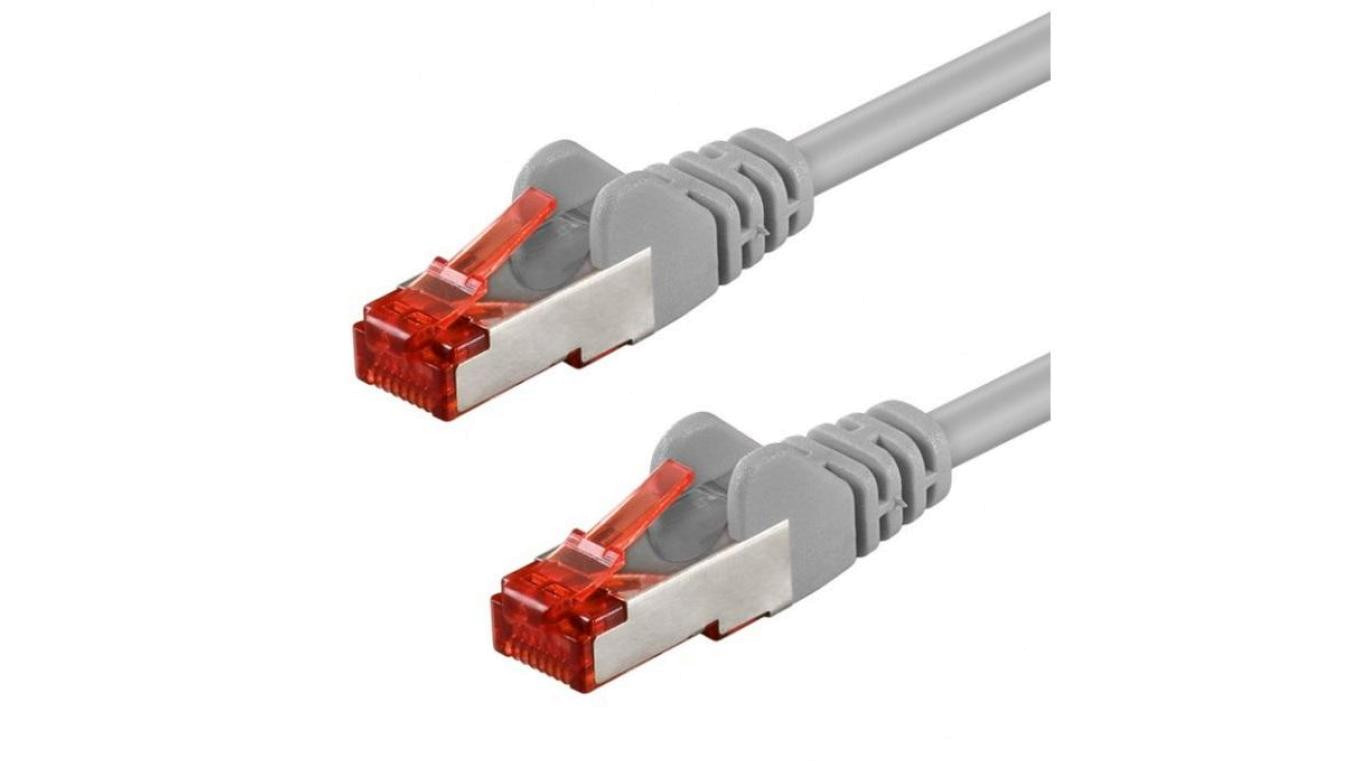 Patchcord S/FTP kat.6 PiMF kabel sieciowy LAN 2x RJ45 linka szary 0,25m