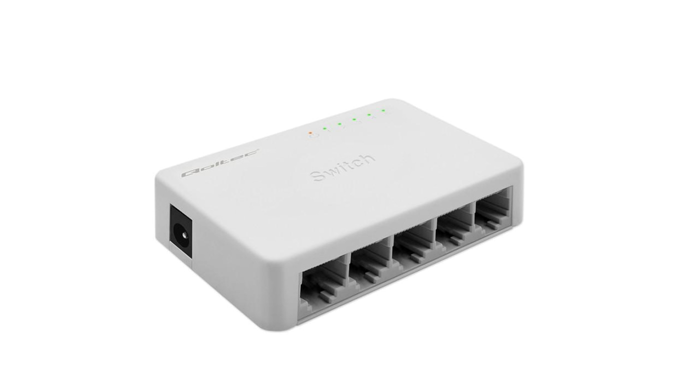 Qoltec SWITCH Przełącznik sieciowy 5 x port RJ45 1000Mbps Fast Ethernet LAN