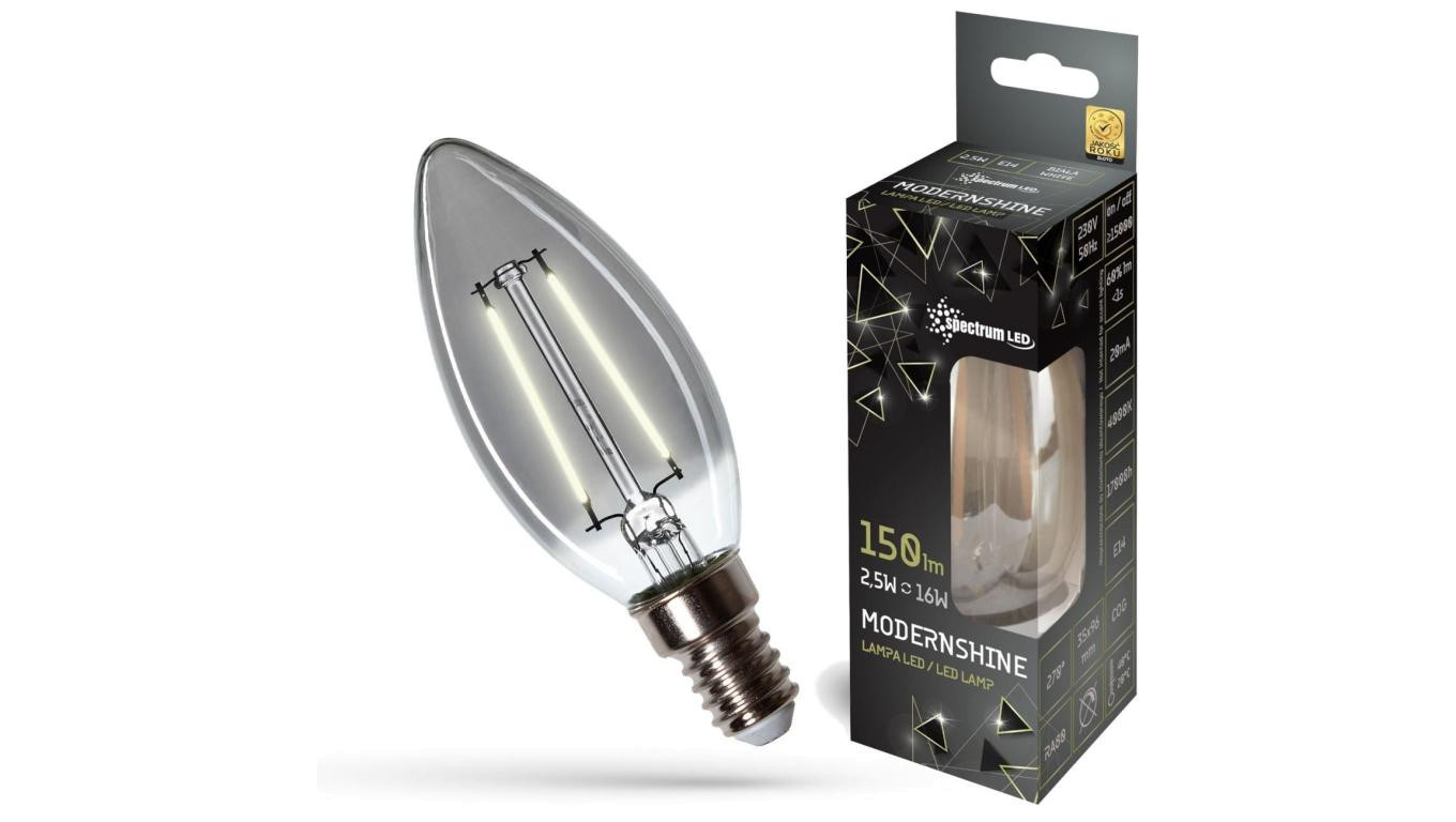 Żarówka LED E14 230V 2,5W świecowa COG MODERNSHINE biała neutralna 75.9002