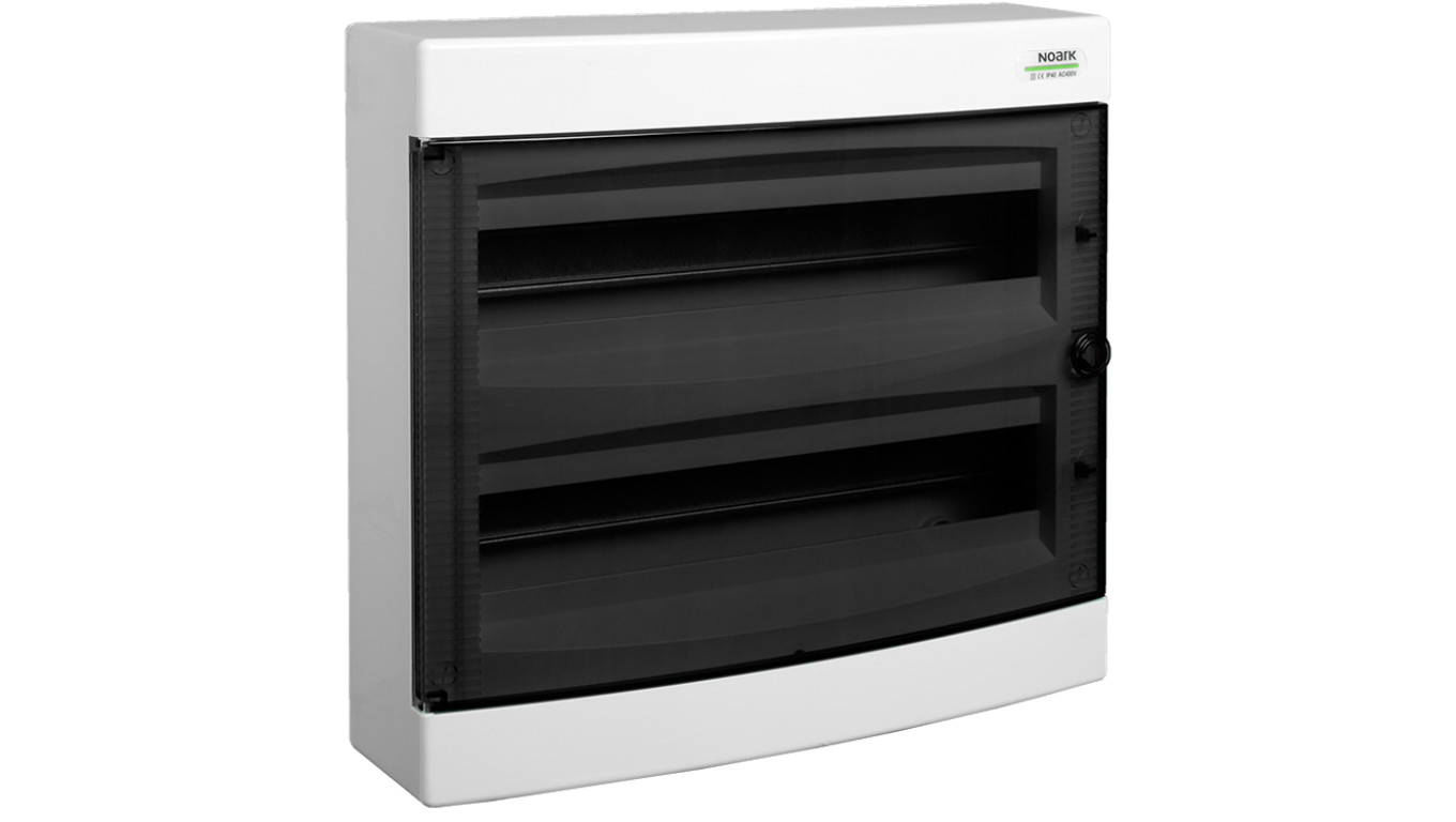 Obudowa instalacyjna PNS skrzynka natynkowa 2x12 modułów 287x361x112mm plastikowa biała z drzwiami przeźroczystymi IP40 NOARK