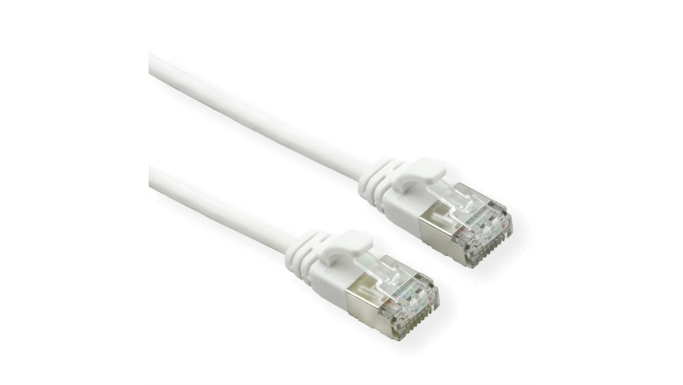 ROLINE F/UTP DataCenter Patch Cord Cat.6A (Class EA), LSOH, bardzo cienki, biały, 0,5 m