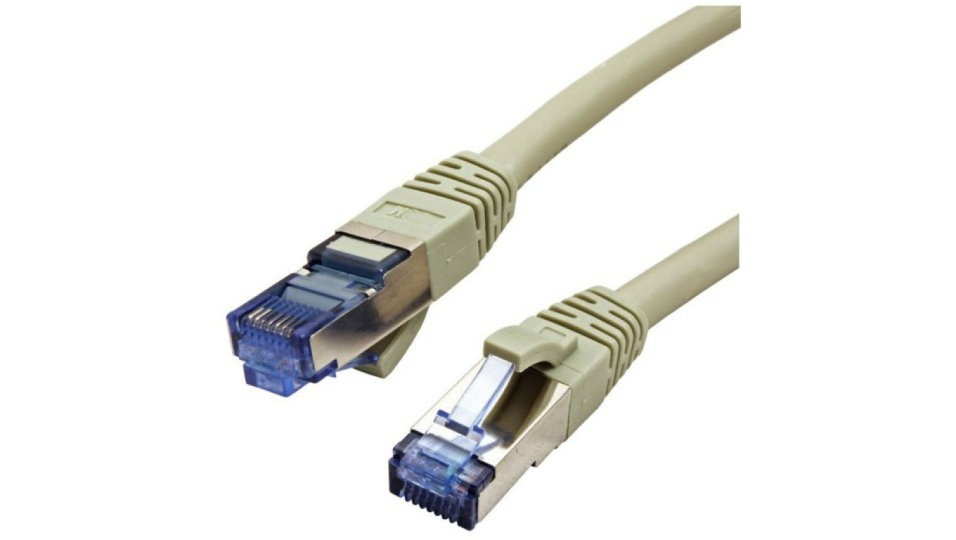 Patchcord S/FTP kat.6A PiMF kabel sieciowy LAN 2x RJ45 linka PoE szary 15m