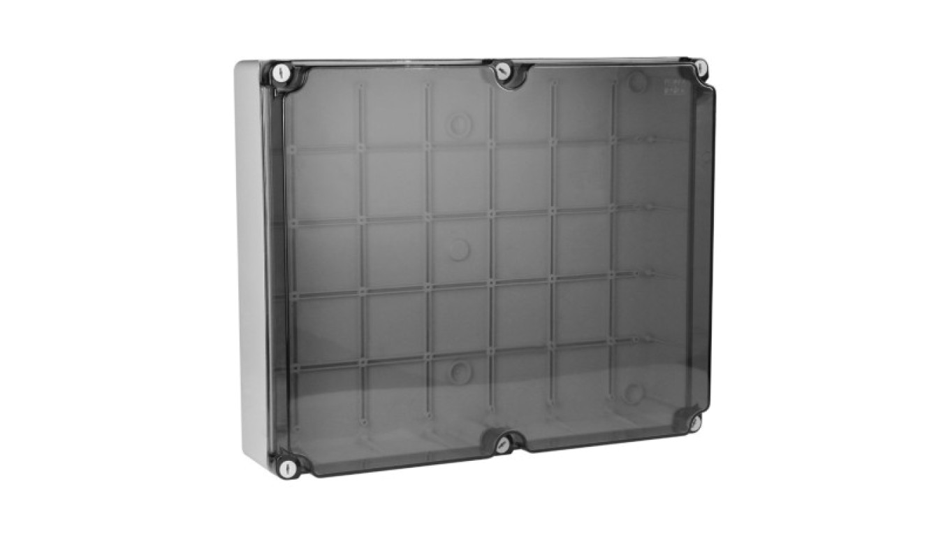 Puszka natynkowa hermetyczna wym/wew 460x380x120 transparentna z zawiasami IP66 015.A.PK M-L 1162