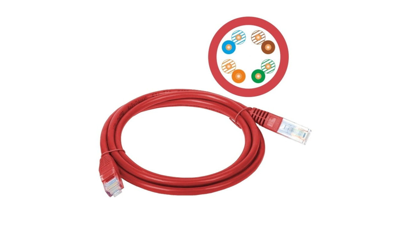 Patchcord UTP A-LAN KKU5CZE3 (RJ45 - RJ45 3m UTP kat. 5e kolor czerwony)