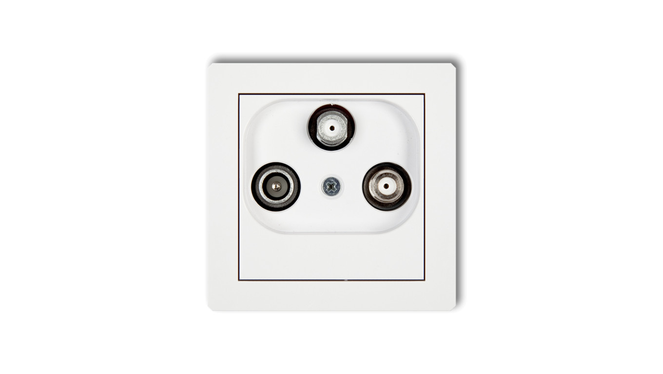 DECO Gniazdo antenowe 2 wyjścia SAT + TV biały DGSN