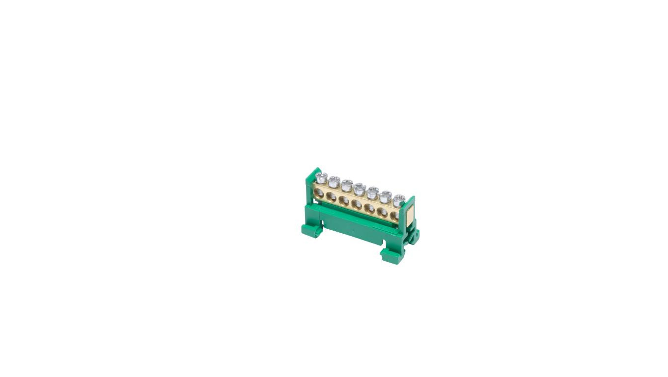 Listwa zaciskowa na szynę PE7 ochronna 7-torowa 16mm² 400V AC 63A zielona 81700005