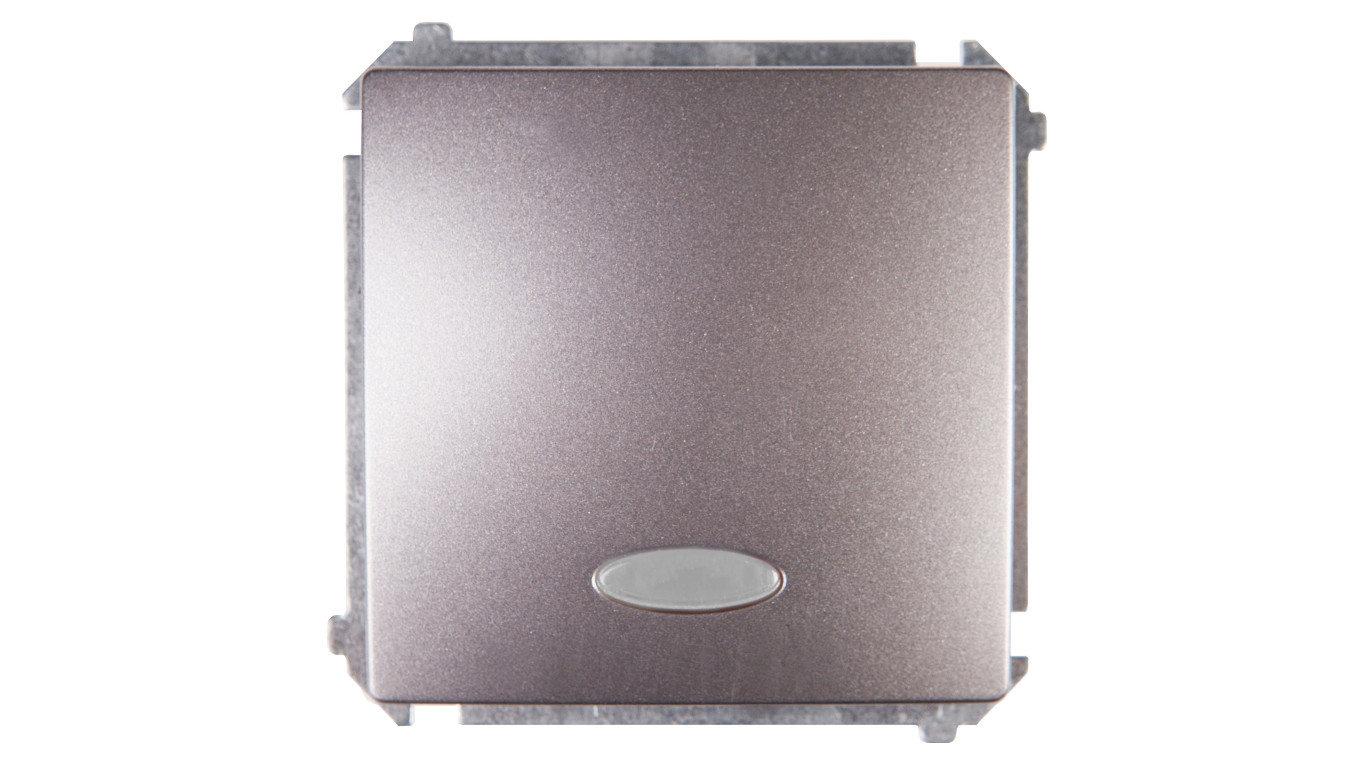 Simon Basic Łącznik jednobiegunowy z podświetleniem, szybkozłącza, stal inox BMW1L.01/21