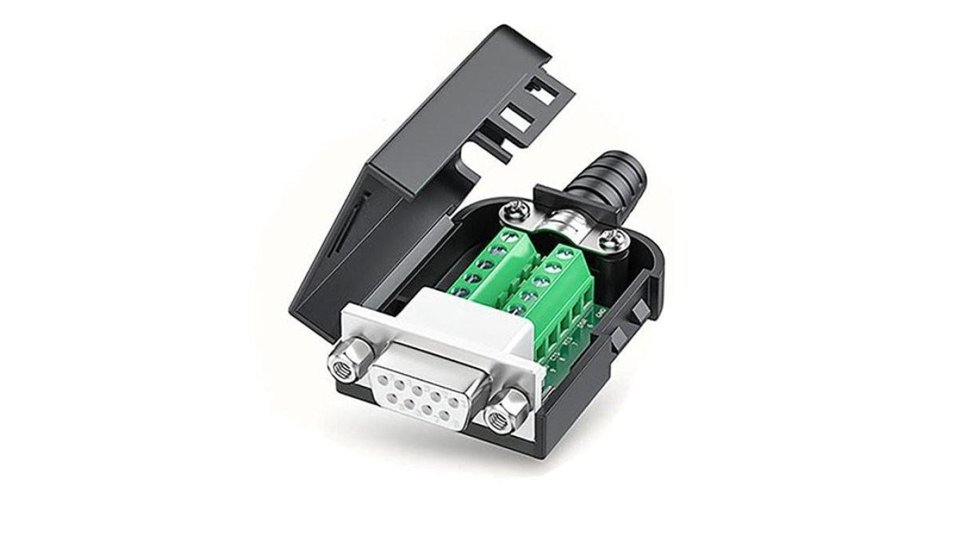 Adapter DB9 żeński z nakrętką do zacisku śrubowego 9 pin