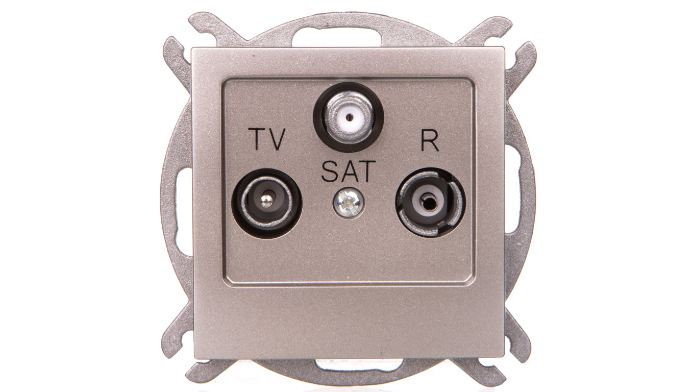 AS Gniazdo antenowe RTV-SAT końcowe satyna light GPA-GS/m/45