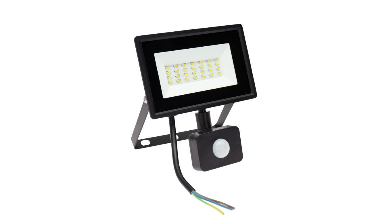 Naświetlacz LED z czujnikiem PIR NOCTIS LUX 3 20W 2000lm 4000K IP44 czarny