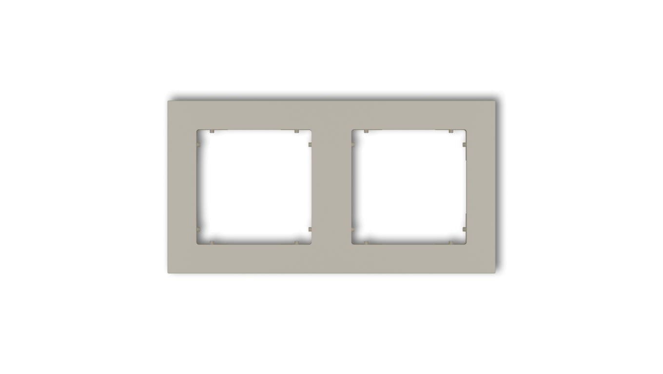 MINI Ramka uniwersalna podwójna kwadratowa z tworzywa taupe 60MR-2