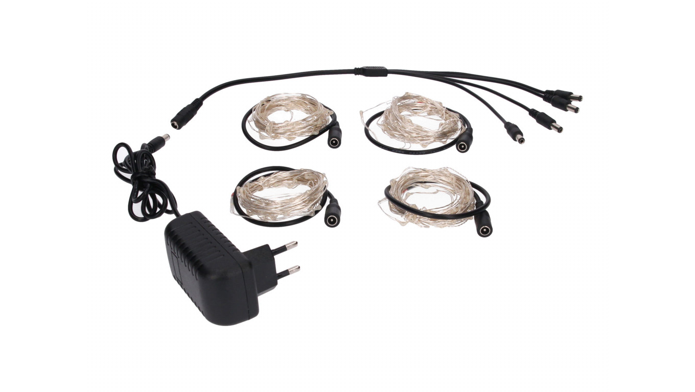 Lampki led zewnętrzne ŁEZKI 230V 4x5m 4x 50LED niebieskie