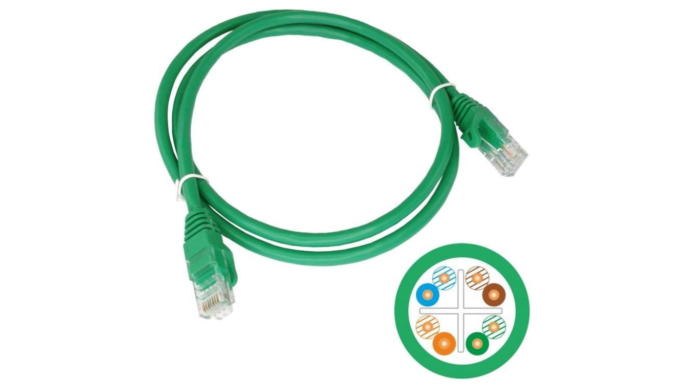 Patchcord UTP kat.6 kabel sieciowy LAN 2x RJ45 linka zielony 0,5m Alantec
