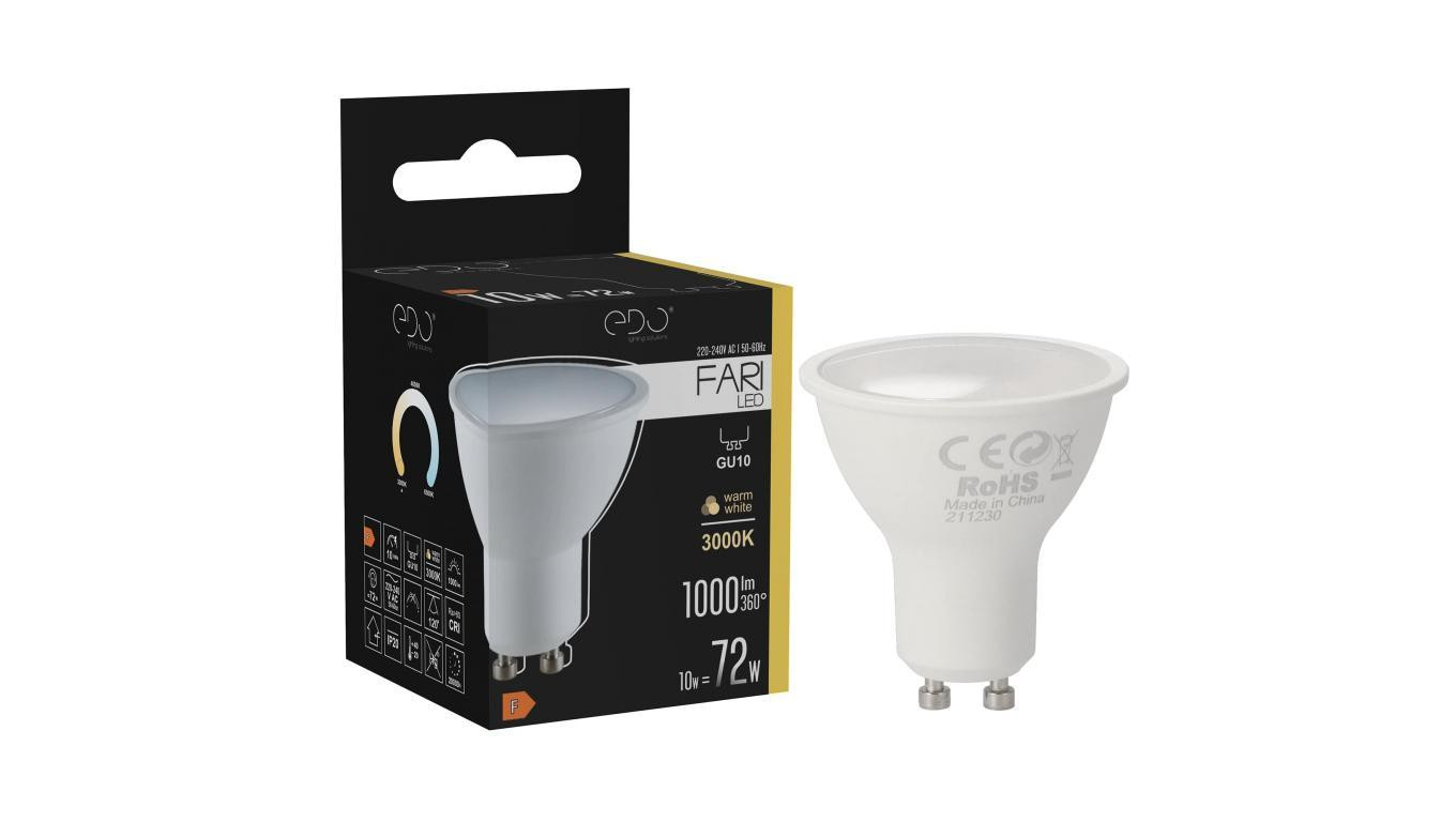 Żarówka FARI LED GU10 10W 3000K ciepła WW 1000lm 120st EDO777493 EDO
