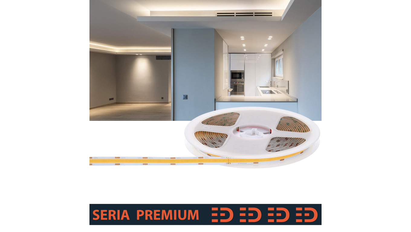 Taśma Premium 12V COB 320led 4000K 700lm Ra90 (5)