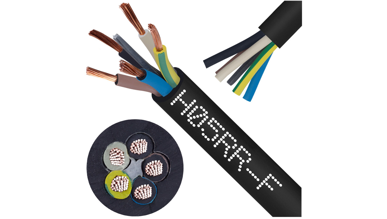 Przewód w gumie H05RR-F / OW 5x2,5 300/500V Elektrokabel /100m/