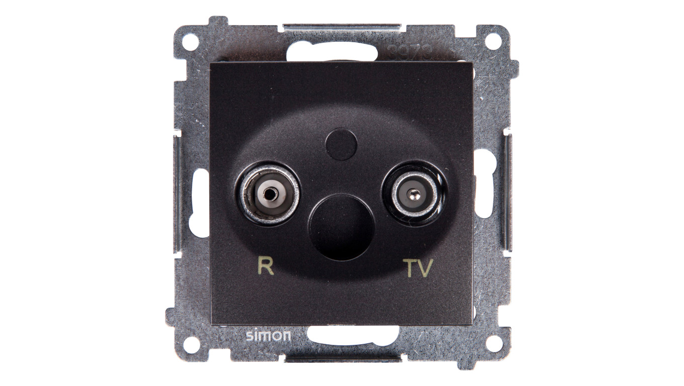 Simon 54 Gniazdo antenowe RD/TV przelotowe antracyt DAP10.01/48