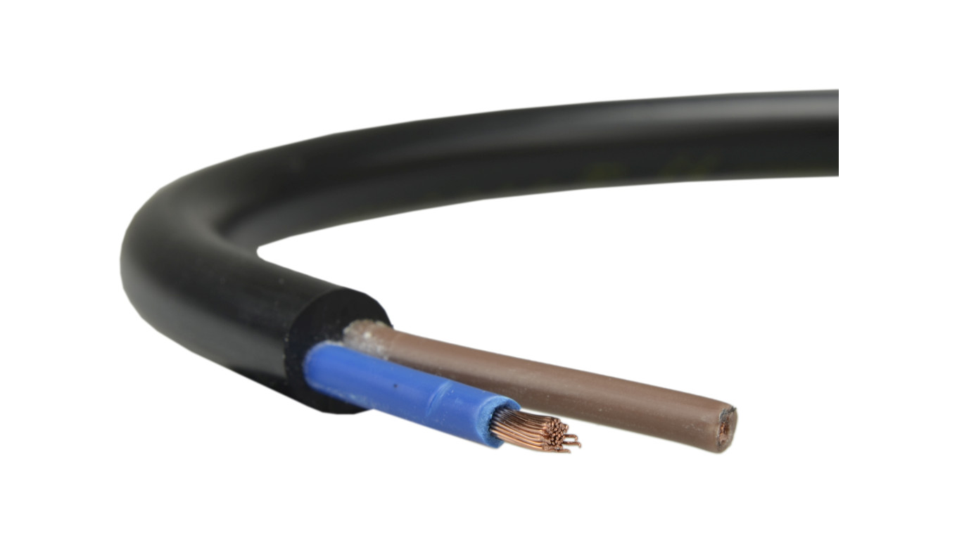 Przewód prądowy H05VV-F / OWY 500V 2x2,5 warsztatowy czarny linka Elektrokabel /100m/