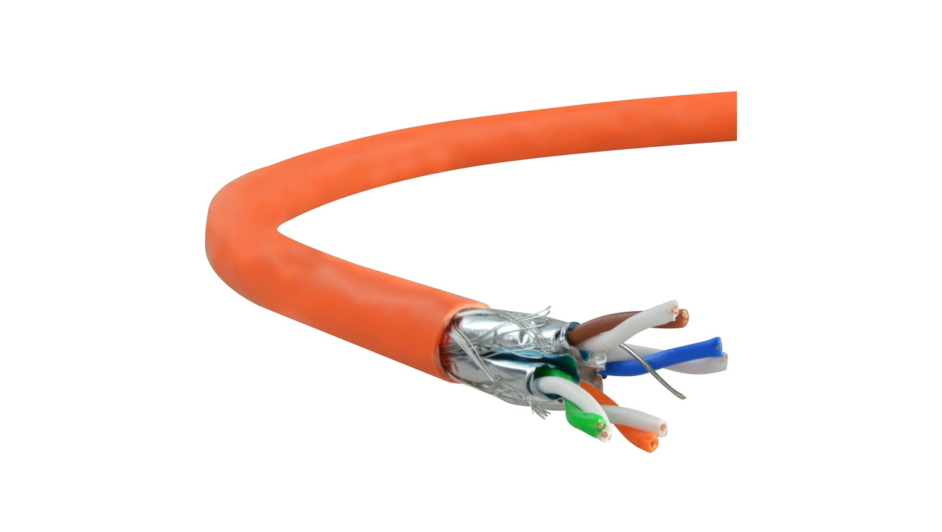 Kabel teleinformatyczny S/FTP kat.7 wewnętrzny Dca LSZH pomarańczowy NEKU /50m/