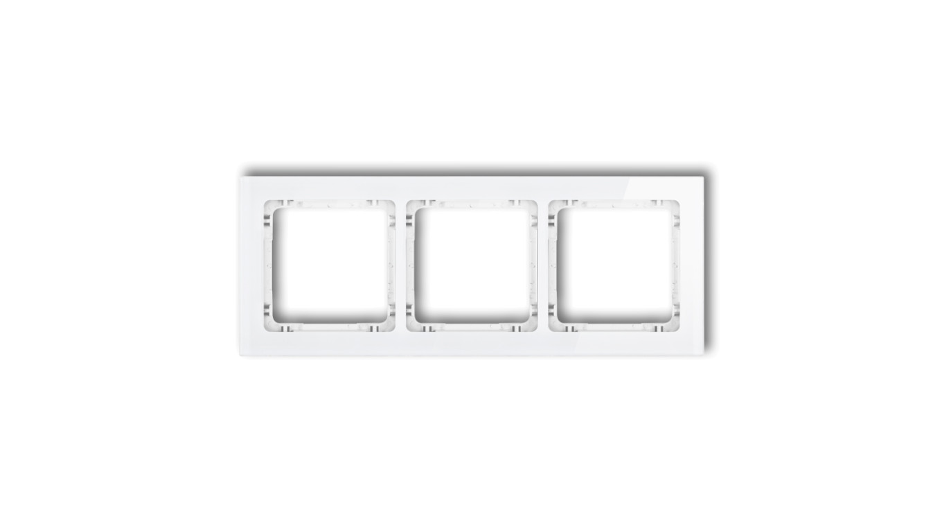 DECO Ramka potrójna - efekt szkła (ramka: biała spód: biały) biały 0-0-DRS-3