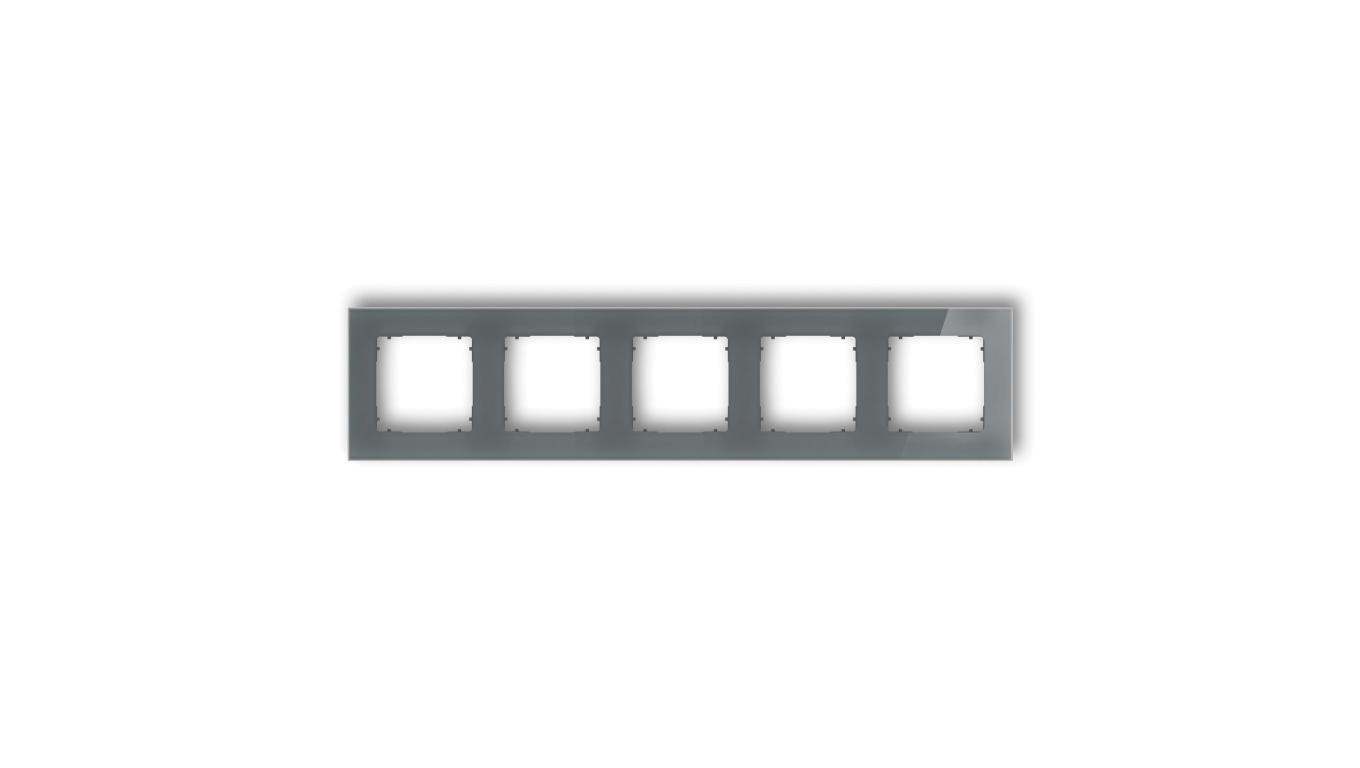 ICON Ramka uniwersalna pięciokrotna kwadratowa - efekt szkła (ramka: grafitowa spód: grafitowy mat) 28-28-IRSK-5