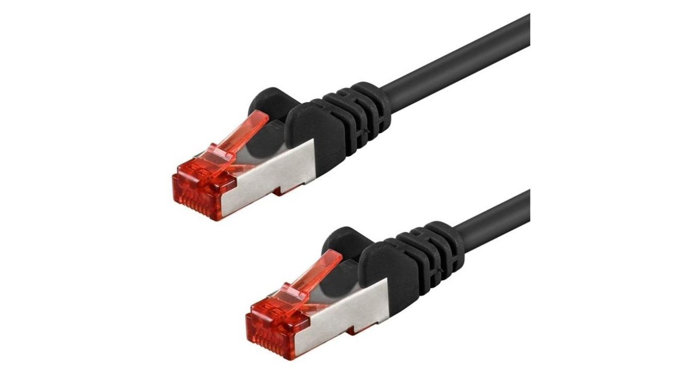 Patchcord S/FTP kat.6 PiMF kabel sieciowy LAN 2x RJ45 linka czarny 0,25 GOOBAY
