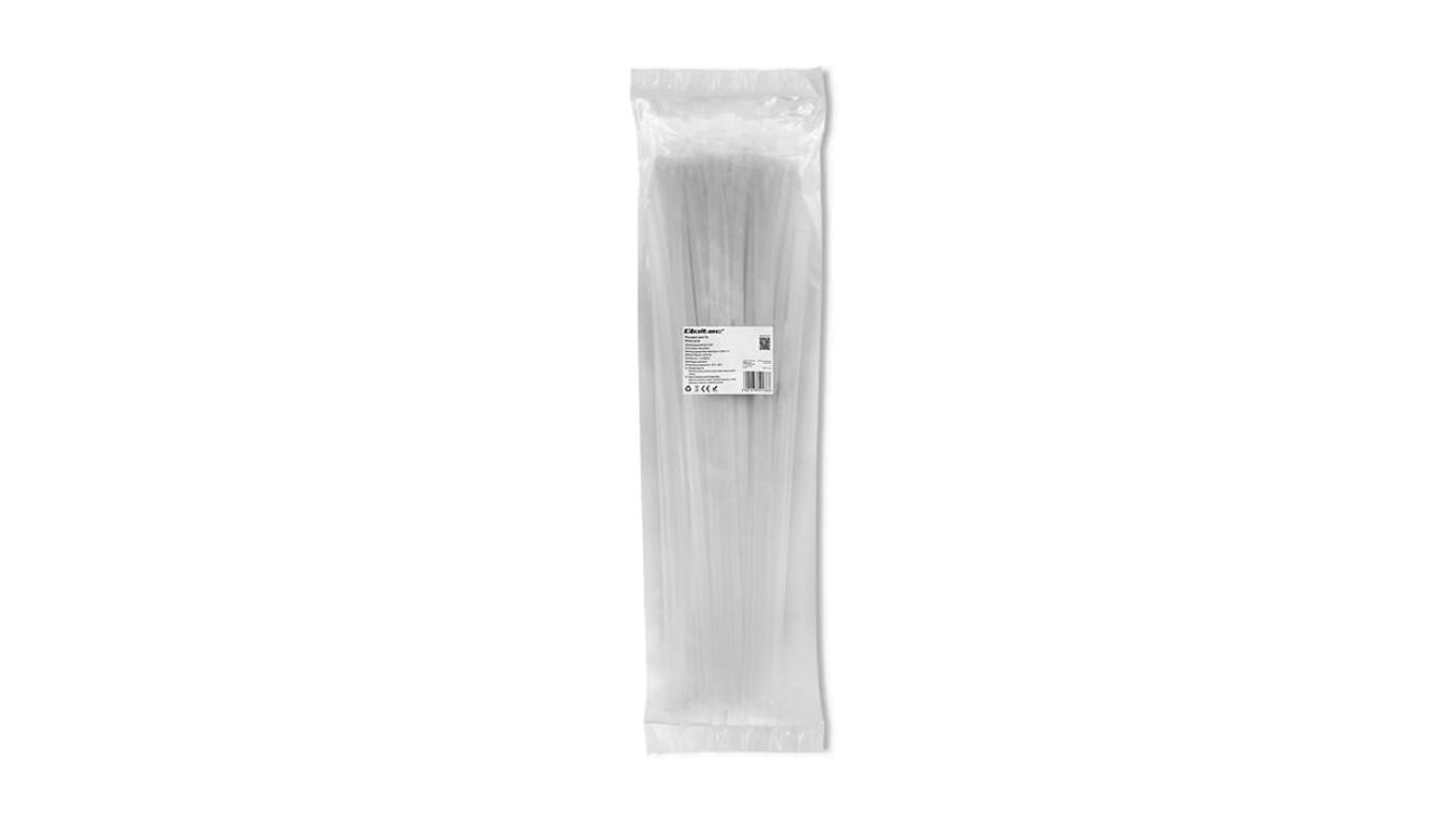Qoltec Opaski zaciskowe wielorazowe/trytki 7.2*450mm Nylon66 UV Białe